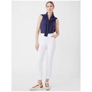 J.McLaughlin Romilly Pants White Cropped Pull On‎ Pants Women's 0 Stretch Travel